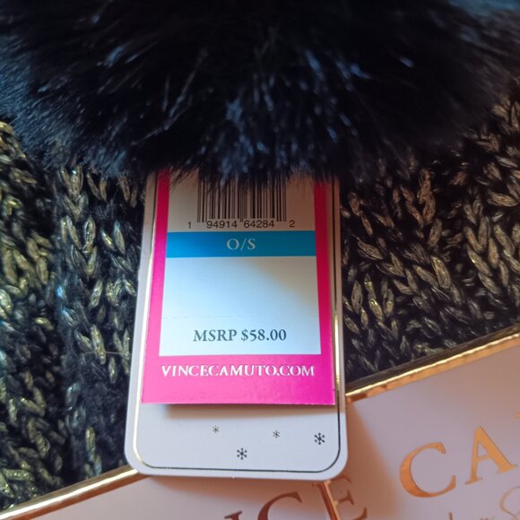 Vince Camuto Hat and Loop Set Black & Silver - Picture 3 of 3